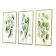 thumbnail image 3 of Designart "Minimalistic Eucalyptus Essence in White and Green VII" Floral Framed Wall Art Set Of 3 - White Floral Frame Gallery Wall Set For Home Decor, 3 of 7