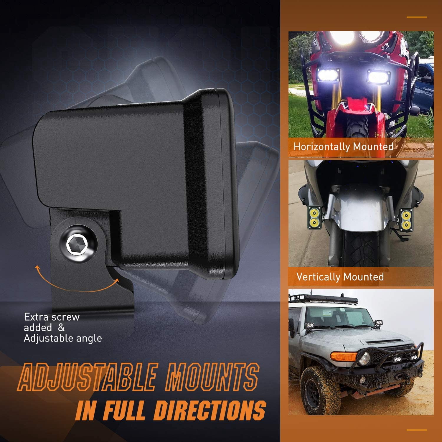 Nilight 2Pcs 3" Motorcycle Led Pods 1300LM Built-in EMC Driving Light Super Spotlight Offroad Fog Light Auxiliary Light for SUV ATV Truck Boat Tractor