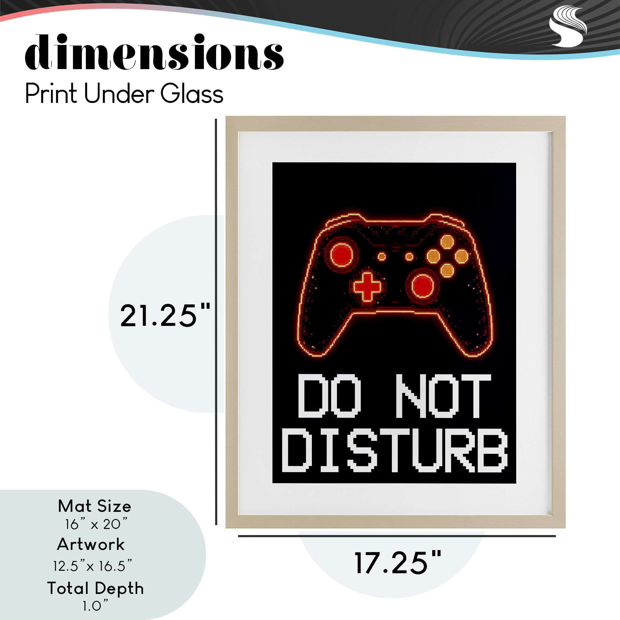 Do Not Disturb Neon Control Birch Framed Print Under Glass, design by Kim Allen