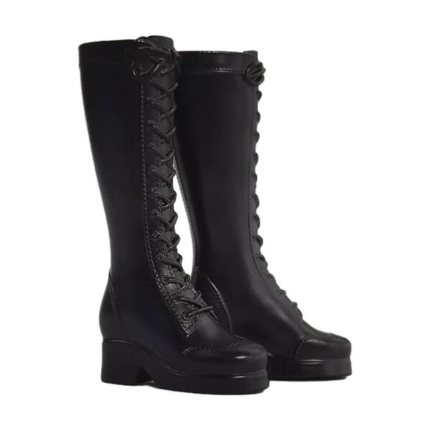 Figura femenina a escala 1/6, zapatos mini, hechos a mano, ligeros, resistentes, de moda, realistas. negro