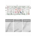 thumbnail image 2 of Kitchen Valances for Window, Pink Flamingo Green Leaf Flower Light Filtering Rod Pocket Valance Curtain, Tropical Animal Plant Theme Short Curtains Window Topper for Bedroom 42x18in, 2 of 9