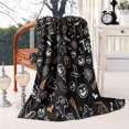 thumbnail image 2 of Halloween Trick or Treat Spooky Icons Blanket,Comfortable Soft Lamb Wool Throw Blanket,All Season,Warm Lightweight Blankets for Sofa Bed Couch Living Room Chair,40"x50", 2 of 4