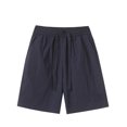 thumbnail image 1 of pstuiky Pantalones cortos para hombre, Pantalones cortos de cintura elástica con cordón y bolsillo con movimiento de color sólido para hombre Pantalones cortos cargo, 1 of 3