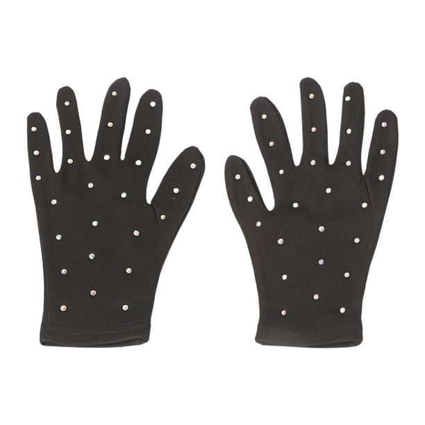Guantes de competición de patinaje artístico sobre hielo Guantes de patinaje artístico para espectáculos de danza sobre hielo L Negro