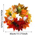 thumbnail image 3 of Halloween Thanksgiving Maple Leaves Dead Branches Pines Cones Wreath Decoration Home Autumns Color Faceless Doll Vines Circles Window Door Hangings, 3 of 7