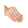thumbnail image 3 of 2/5 Carat (Ctw) Clear Aquamarine Heart Ring in Sterling Silver with Accent Diamonds for Women, 3 of 4