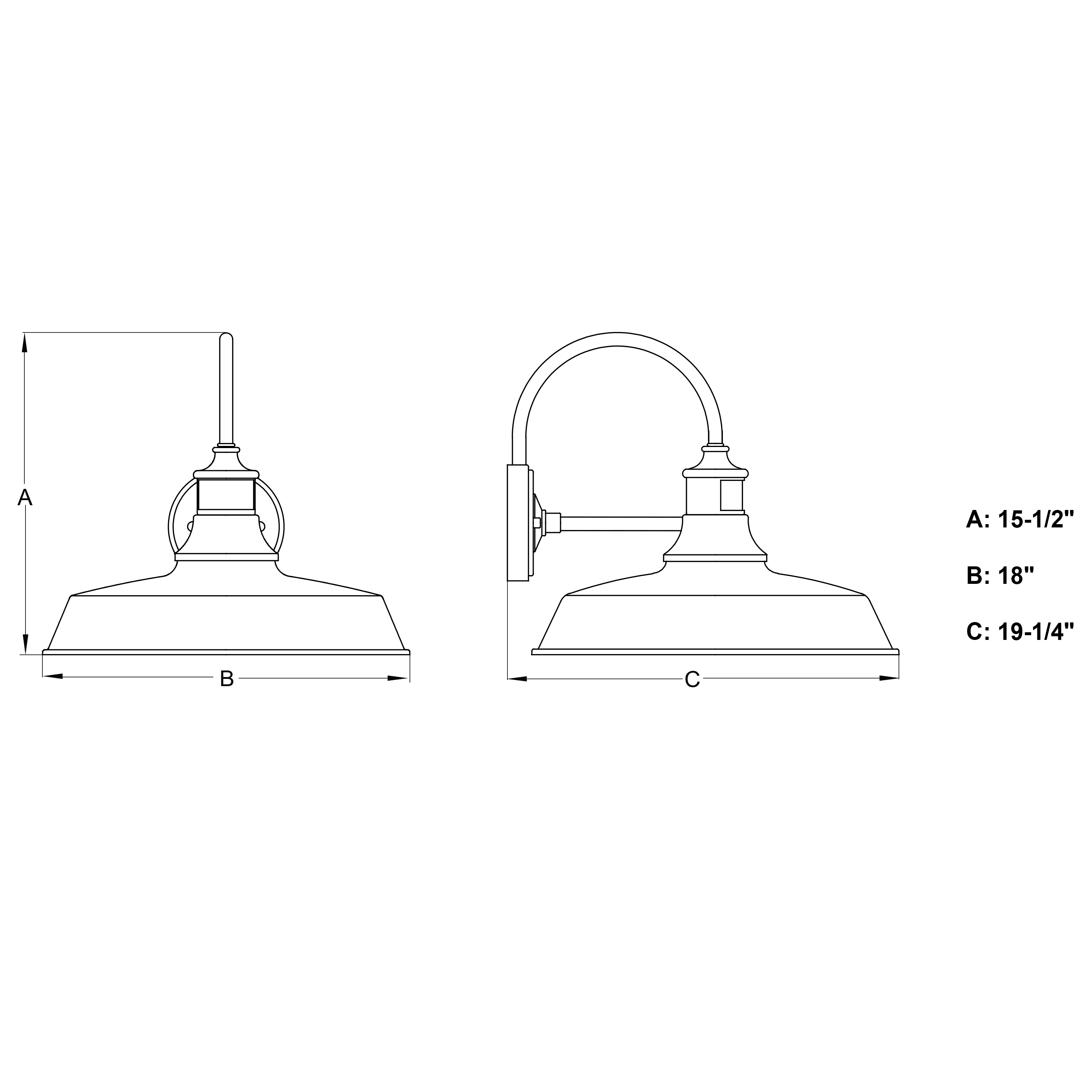 Cascadia Dorado 1-Light 13.25-in Dark Bronze and Light Gold Motion