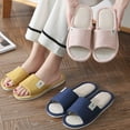 thumbnail image 4 of Catlerio Women Men Cotton Linen Open Toe Home Slippers Ladies Anti Slip Flat Indoor Shoe, 4 of 5