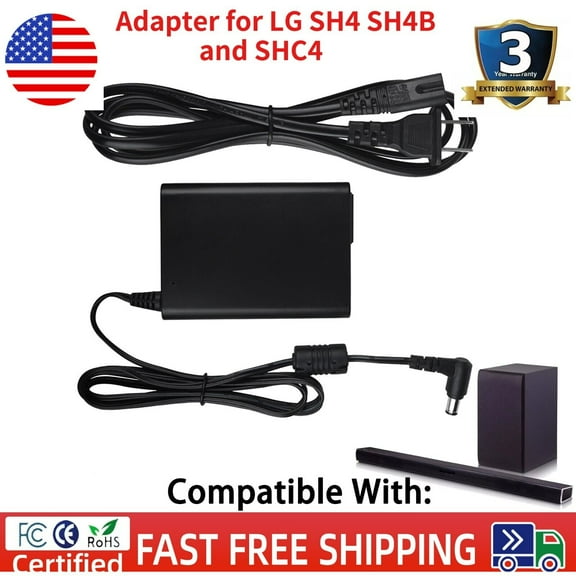 AC/DC Adapter Charger for LG SH4 SH4B and SHC4 2.1-Channel Soundbar Power Supply