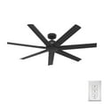 thumbnail image 4 of Hunter 60 inch Outdoor or Indoor Ceiling Fan without Light - Black Ceiling Fan with Wall Control, For Patio, Garage, or Porch, Quiet, Standard Mount, 7 Blades - Downtown 51590, Matte Black, 4 of 17