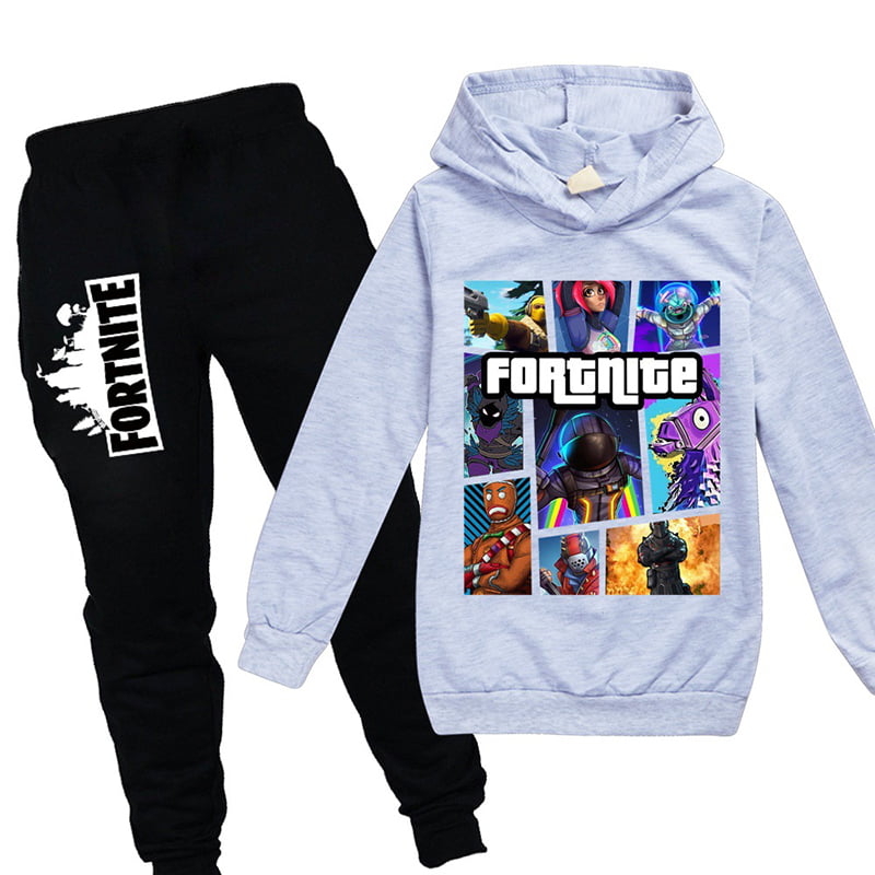 Warm Heart Fortnite Kids Hoodie and Sweatpants Pullover Casual Sweatshirt Tracksuit for Boys Girls