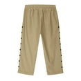 thumbnail image 6 of OGLCCG Capri Pants for Girls Drawstring High Waisted Wide Leg Linen Cropped Trousers with Pockets Pull On Loose Flowy Pants 6-15 Years, 6 of 7