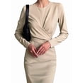 thumbnail image 3 of Women'S Long Sleeves Retro Style Fitted Waist Slimming Bodycon Dress Color XL, 3 of 6