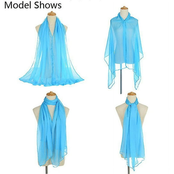 Oversize Chiffon Women Summer Shawl Sleeves Sun Protection Turban Wrap Scarf Beach Towel Bikini Cover up Pareo Sarong Bandana