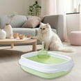 thumbnail image 4 of Extra Large Cat Litter Box with High Sides,Cat Boxes for Indoor Cats,Cat Litter Pan for Kitty,Litter Box with Low Entry,Easy to Clean,Anti-Splashing,15.7" x13.2" x4.7" (Green), 4 of 6
