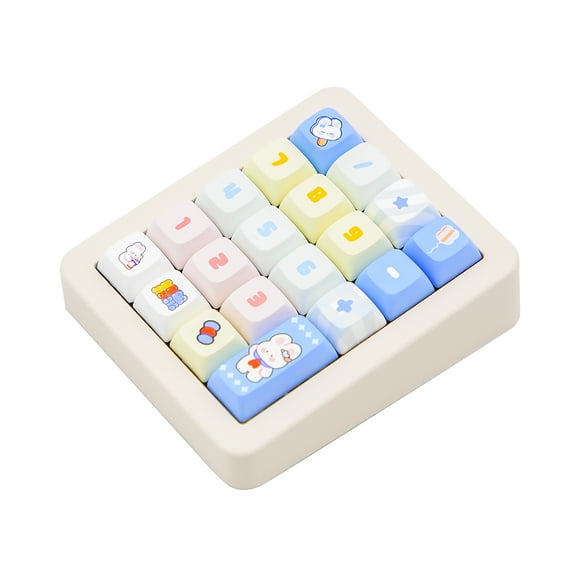 WISQGOO Wired Mechanical Numeric Keypad, 19-Key Hot-Swappable RGB Numpad, Macro Programmable, Detachable Type-C Cable, Game/Office Mode Switch – for PC/Laptop/Desktop (Cream White)