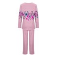 thumbnail image 4 of CLOISE Sleepwear Sets for Women 2 Piece Comfy Long Sleeve Sleepwear Blouses and Comfort Lounge Pants Night Clothes Set Comfortable Floral Graphic Funny Nightwear, 4 of 5