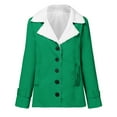 thumbnail image 5 of Jacenvly Women Winter Coats Clearance Soft Warm Plush Jackets for Women Solid Lapels Button Pocket Short Dresses for Women Casual Trendy Womens Long Sleeve Tops, 5 of 5
