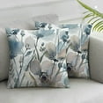 thumbnail image 3 of BANET Brown Cream Grey Teal Floral Pillow Covers Flower Couch Pillow Cases Rustic Abstract Modern Throw Pillows Set of 2 Farmhouse Home Decor for Room Bedroom Bed Cushion Outdoor 24x24in, 3 of 7