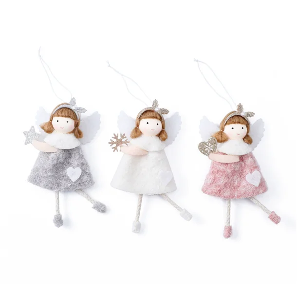 3 pcs Christmas Angel Doll Hanging Ornament Plush Decoration for Xmas Angel Pendant for Party and Home Decor for Holiday Celebrations