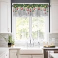 thumbnail image 3 of Grey Christmas Ball Kitchen Curtains and Valances Set, Xmas Pine Needle Red Ball Star Winter Snowflake Rod Pocket Window Valance Window Curtain Panels for Living Room Bedroom, 27.5x36in, 3 Pieces, 3 of 7