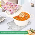 thumbnail image 3 of Yayeee Pot Holders Kitchen Heat Resistant with Pockets 7"x9.8" Cotton Oven Cooking Hot Pads, Light Pink Doughnuts, 3 of 7