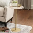 thumbnail image 3 of Steve Silver Rosie Round Agate Top and Brass Metal Base Chairside Table, 3 of 6