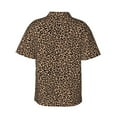 thumbnail image 6 of Wukai Brown Leopard Men's Hawaiian Shirt Short Sleeve Casual Button Down Summer Beach Aloha Shirt Tropical Print Holiday Party, 6 of 8