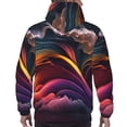 thumbnail image 7 of Sikiie Colorful Abstract Wave Motion Men's Hoodie, Essentials Hoodie, Sweatshirt, Pullover Hooded Sweatshirt for Men-4X-Large, 7 of 7