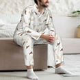thumbnail image 7 of Salouo Leopard Print Print Button-Front Long Sleeve Pajama Set for Men, Soft 2Pjs Men's Long Sleeve Sleepwear-Large, 7 of 7