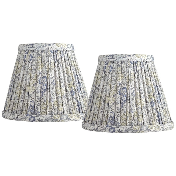 Springcrest Nelle Violet and Blue Pleated Clip-On Shades 3.5x6x5 Set of 2