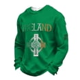 thumbnail image 2 of Men's St. Patrick's Day Ireland Crew Neck Long Sleeve Pullover Sweatshirt Casual Celtic Cross Top, 2 of 5