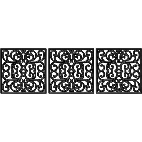 BirdRock Home Rubber Stepping Stone Tiles - 15 x 15" - Set of 3 - Black