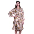 thumbnail image 1 of Moomaya Peignoirs Kimono Imprimés pour Femmes Courts en Satin Soyeux Peignoir de Mariée Vêtements de Détente, 1 of 7