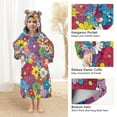 thumbnail image 3 of FORMRS Wearable Blanket Hoodie with Sleeves for Kids Cozy Flannel Sweatshirt, Whimsical Floral, 3 of 7