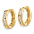 thumbnail image 2 of 14k Diamond Hinged Hoop Earrings 14k Yellow Gold Earrings, 2 of 2