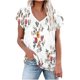 thumbnail image 1 of Camiseta de Manga Corta Suelta con Cuello en V Impresa, Blusa Casual para el Hogar Y el Uso Diario, 1 of 4