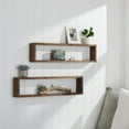 thumbnail image 4 of DRAKESTONE Stackable Floating Box Shelf, 2-Pack - Walnut, 4 of 8