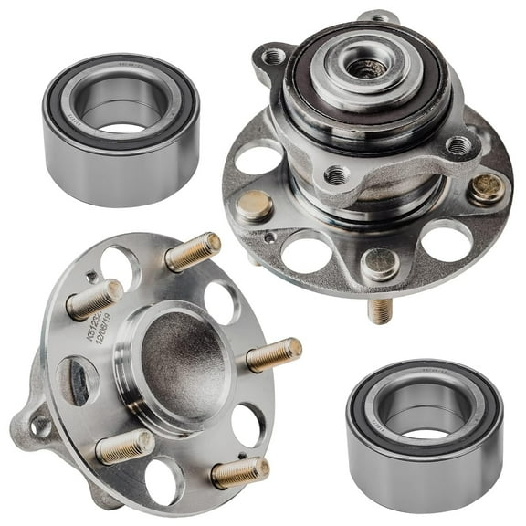 Detroit Axle - FWD Wheel Bearing & Hubs Kit for 05-07 Honda Accord, 04-08 Acura TSX 2005 2006 2007, 2 Front Wheel Bearings 2 Rear Wheel Hubs Replacement
