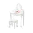 thumbnail image 2 of GloryStar Coiffeuse pour Enfants avec Miroir et Tabouret, Table de Maquillage Princesse en Bois, Miroir à Angle Réglable, Ensemble de Jeu de Rôle avec Tiroirs de Rangement, 2 of 7