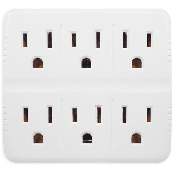 GoGreen Power (GG-16000TW) 6 Outlet Wall Tap Adapter, White