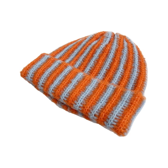 Yokua Striped Knit Beanies Warm Soft Lightweight Stretchable Unisex Winter Hat