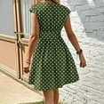thumbnail image 4 of ClodeEU Women's Boho V Neck Floral Print Ruffle Sleeve Mini Dress,Cute Smocked Waist Short Dress Army Green,Womens Plus XL, 4 of 6