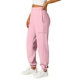 thumbnail image 2 of Fleece Active Tech Joggers for Men, Mens Sweatpants with Zipper Pockets Pink L, 2 of 8