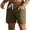 Army Green, variant on Turilly Plus Size Shorts for Men Solid Casual Multi-pocket Cotton Sports Elastic Mid-waist Lace-up Shorts