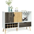 thumbnail image 1 of Costway Mid-Century Buffet Sideboard Wooden Storage Cabinet w/ Wine Rack & Glass Holder, 1 of 10
