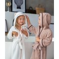 thumbnail image 4 of Premium Toddler Robe For Babies And Kids - Bamboo Rayon With Hood - Girls & Boys (2-3T White), 4 of 4