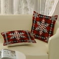 thumbnail image 6 of Christmas Pillow Covers 20x20 Inch 2 Pcs Vintage Buffalo Plaid Checked Snowflake Decor Throw Pillows Winter Xmas Holiday Farmhouse Decoration Pillowcase Linen Cushion Cover for Couch Sofa Bed, 6 of 6
