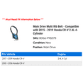 thumbnail image 2 of Main Drive Multi Rib Belt - Compatible with 2015 - 2019 Honda CR-V 2.4L 4-Cylinder 2016 2017 2018, 2 of 2