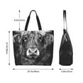 thumbnail image 5 of Pofeuu Geometric Bull Design Print Reusable Grocery Bags - Washable, Foldable, Packable Tote, Large Handles, Heavy Duty, Zippered Top Pouch, 5 of 8
